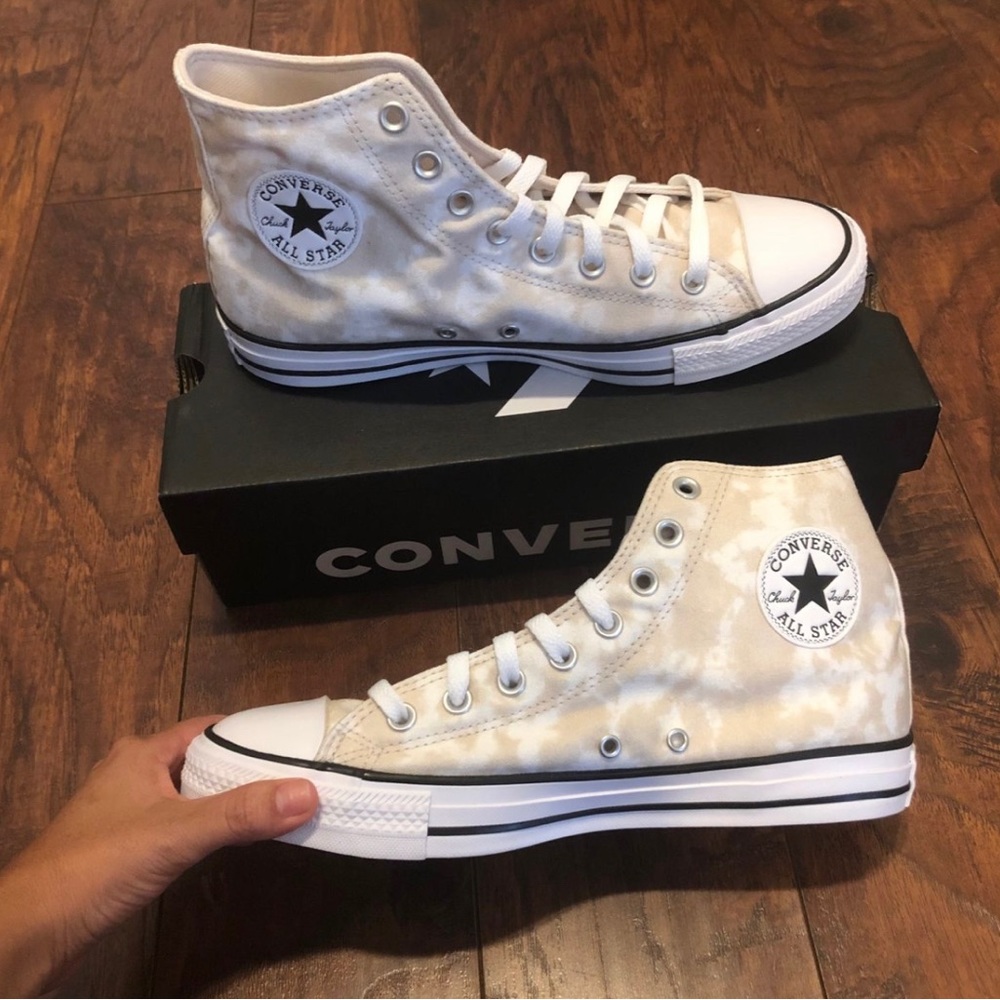 Authentic Converse All Star Chuck Taylor High Top Bleached Sneaker Shoes